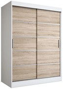 Szafa przesuwna biel + dąb sonoma 150 cm E4-A79