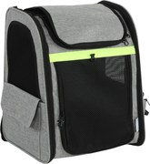 PawHut Rozsuwana torba transportowa dla psa z 5 kieszeniami i odblaskowym paskiem dla psów do 10 kg 33,5x28x42cm jasnoszary | Aosom PL
