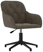 Ciemnoszare Obrotowe Welurowe Krzesło Biurowe P5-F27