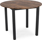 Stół Okrągły TEO 100 cm Dąb Rustykalny/Czarny do Jadalni Salonu Nowoczesny Loft