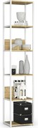 Regał loft AKORD metalowy Biały 40 cm kolor Dąb Artisan mat 6 półek 40x32x192 cm