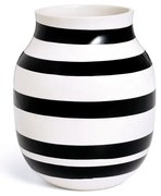 Czarno-biały kamionkowy wazon Kähler Design Omaggio, wys. 20 cm