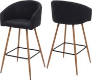 Stołek barowy MCW-D72 (zestaw 2 szt.),  tkanina/tekstylia, antracyt/szary