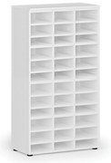 Regał sortujący PRIMO WHITE, 800 x 420 x 1434 mm, 36 przegród, biały