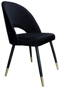 Krzesło ISKAR VELVET GOLD czarne ATOS