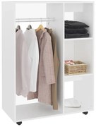 Biała komoda z drążkiem na ubrania i półkami R6-B21