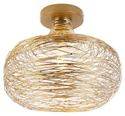 Designerska lampa sufitowa złota - SarellaDesignerski Oswietlenie wewnetrzne