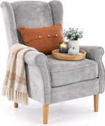 Szary tapicerowany fotel wypoczynkowy  C7-H07