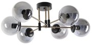 Lampa wisząca Dolunay 6 Li Siyah Füme Camli Avize,czarna
