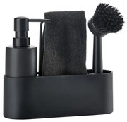 Czarny plastikowy/silikonowy stojak na akcesoria do mycia naczyń Singles – Zone