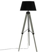 Drewniana lampa podłogowa, stojąca z abażurem RUNO, wys. 145 cm