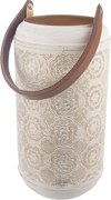 InDecor Świecznik metalowy Mandala beżowy, 15 x 15 x 27 cm, S