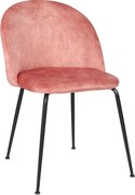 Komplet 2 krzeseł "Lumina" tapicerowanych welurem, z metalowymi nogami, 45x55 cm, wysokość 79 cm.