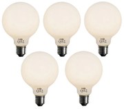 Zestaw 5 żarówek LED E27 o przyciemnianym świetle, opalowe G95 5W 450lm 3000K