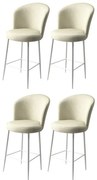 Zestaw krzeseł barowych Alte Cream and White, 4 szt., 4 szt.