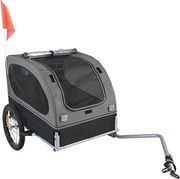 Przyczepa Rowerowa 2 w 1, SucceBuy Pet Bike Trailer, Dog and Cat Bike Carrier, Ładowność 40 KG, Stal Wodoodporna