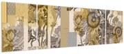 Obraz - Kolaż ze słonecznikami (170x50 cm)