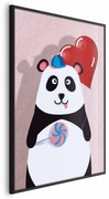 Plakat Panda z balonikiem 21x30 cm z ramą czarną bez marginesu ARTGEIST B