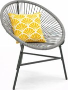 Szare ażurowe krzesło acapulco ogrodowe, balkonowe H2-N12