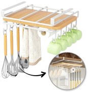 Wiszący organizer kuchenny z haczykami RAXIMO, biały