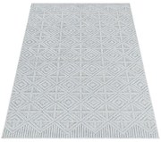 Dywan sznurkowy Bahama ornament kremowo-szary 80 cm x 250 cm