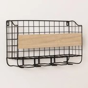 Wieszak Ścienny Na 4 Butelki Z Uchwytem Na Kieliszki Parker Czarna - Sklum