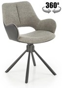 Krzesło tapicerowane K494 szare/czarne HALMAR
