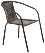 BRĄZOWE KRZESŁO OGRODOWE HERKULES ZE STALI I POLIRATTANU