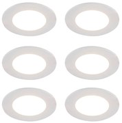 Zestaw 6 białych opraw LED do zabudowy z funkcją ściemniania Dim to Warm 7W IP65 - Blanca