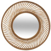 Okrągłe lustro w ramie z bambusa, Ø 72 cm