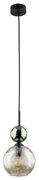 Lampa wisząca na lince SOPHIA 1xE14/10W/230V czarny/zielony/przydymiony beżowy