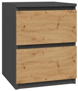 Minimalistyczna szafka nocna antracyt + dąb artisan T9-M48