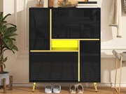 Nowoczesna szafka na buty z LED - błyszczący wygląd - Czarny