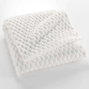 Kremowy koc z mikfroflaneli 125x150 cm Mini Frosty – douceur d'intérieur