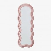 Lustro Ścienne Nieregularne 60x160 Cm Tapicerowane Evelyn Aksamitny Pink - Sklum