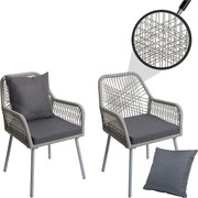 Krzesło ogrodowe MCW-O12 (zestaw 2 sztuk),  szary, pokrowiec ciemnoszary
