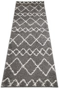 Szary chodnik shaggy we wzorki L5-W17