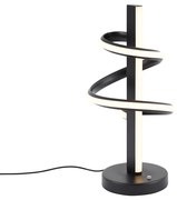 Designerska lampa stołowa czarna z możliwością ściemniania LED - Rolla Nowoczesny Oswietlenie wewnetrzne