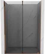 Mexen Velar drzwi prysznicowe rozsuwane 130 cm, grafit, różowe złoto - 871-130-000-41-60