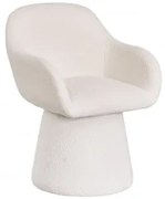Obrotowy Fotel Erica Bouclé White - Sklum