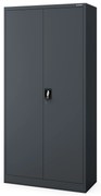 Szafa gospodarcza metalowa DAWID, 900 x 1850 x 450 mm, antracytowa