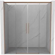 Mexen Rox drzwi prysznicowe rozsuwane 170 cm, transparent, miedź szczotkowana - 8C2-170-002-65-00
