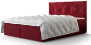 Czerwone welurowe łóżko kontynentalne 4 rozmiary E6-M02