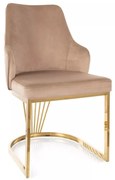 Krzesło tapicerowane ALURE VELVET beżowe SIGNAL