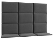 Zestaw 12 paneli tapicerowanych QUADRATTA 180x120 ciemnoszary ELTAP