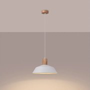 Lampy wiszące skandynawski Fanova, stal - 1 źródło światła 3000K - L.34 x H.120 cm - biały