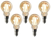 Zestaw 5 Lampa LED Smart E14 ściemnialna w Kelvinze P45 goldline 4,9W 470 lm 1800-4000K