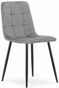 Jasnoszare pikowane krzesło tapicerowane A2-B82