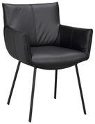 Czarne tapicerowane fotele jadalniane zestaw 2 szt. Hinckley – Rowico