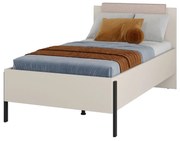 Łóżko młodzieżowe JUKON 100x200 kaszmirowe z tapicerowanym zagłówkiem HELVETIA